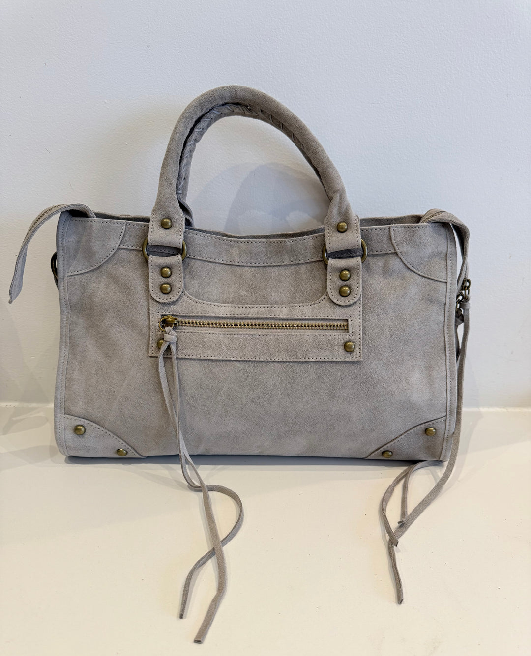 Sac Saga Gris clair en daim