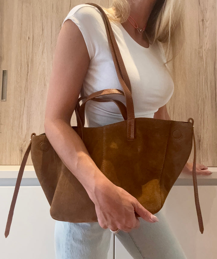 Sac Pauline en daim Camel