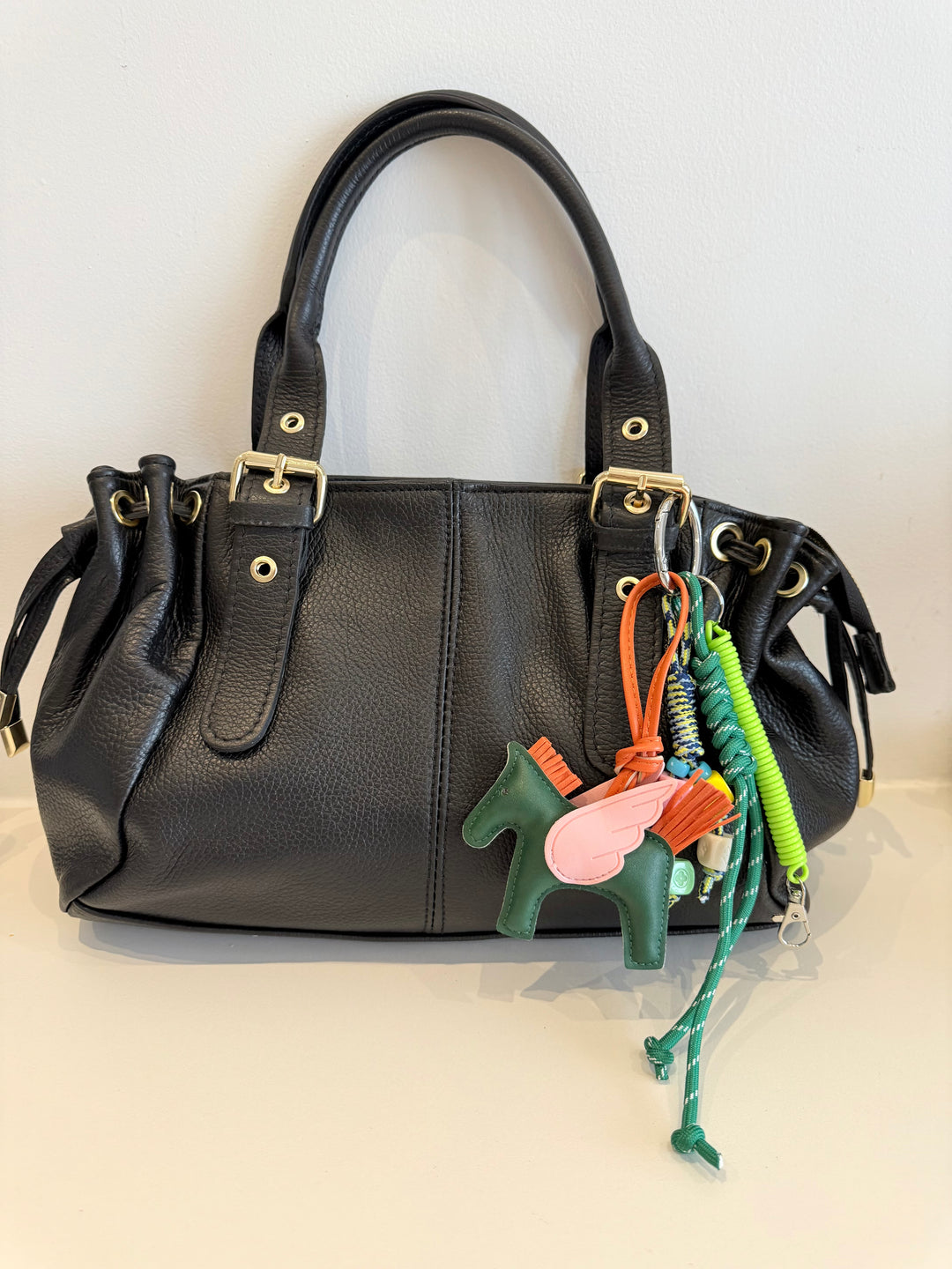 Porte-clés / Bijou de sac Pégase Pop vert bouteille