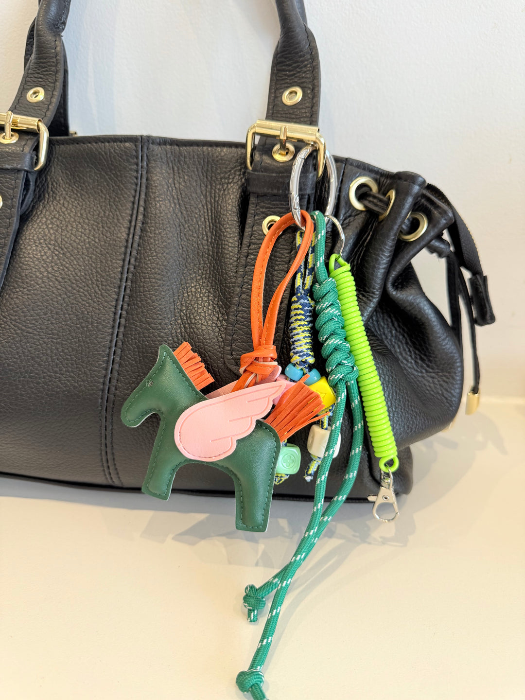 Porte-clés / Bijou de sac Pégase Pop vert bouteille
