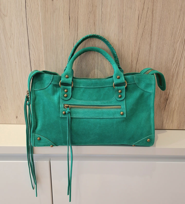 Sac Saga Vert en daim