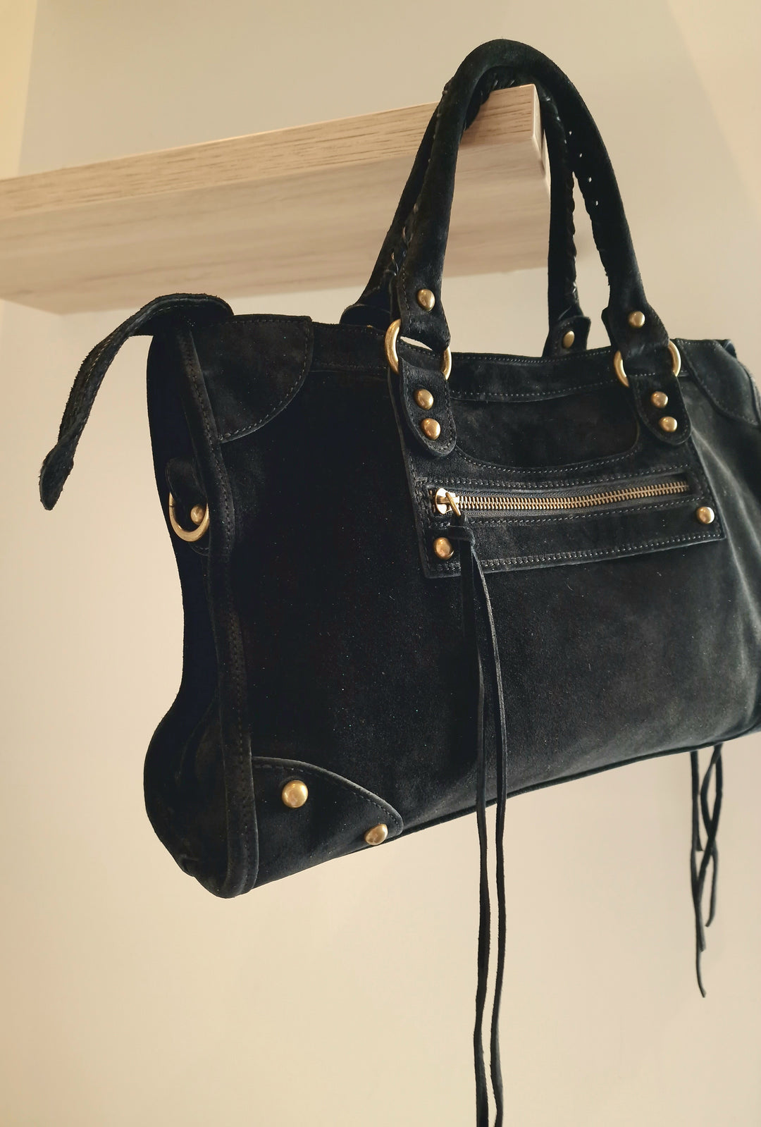 Sac Saga Noir en daim