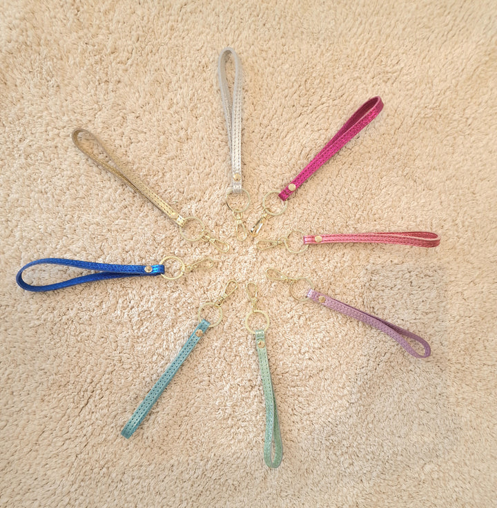 Porte-clefs en cuir métallisé (8 Coloris)