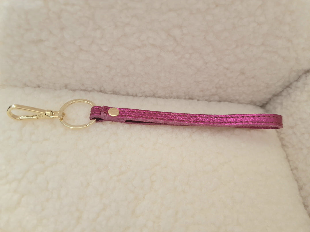 Porte-clefs en cuir métallisé (8 Coloris)