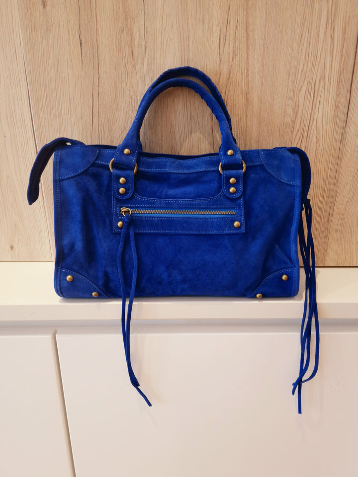 Sac Saga Bleu électrique en daim