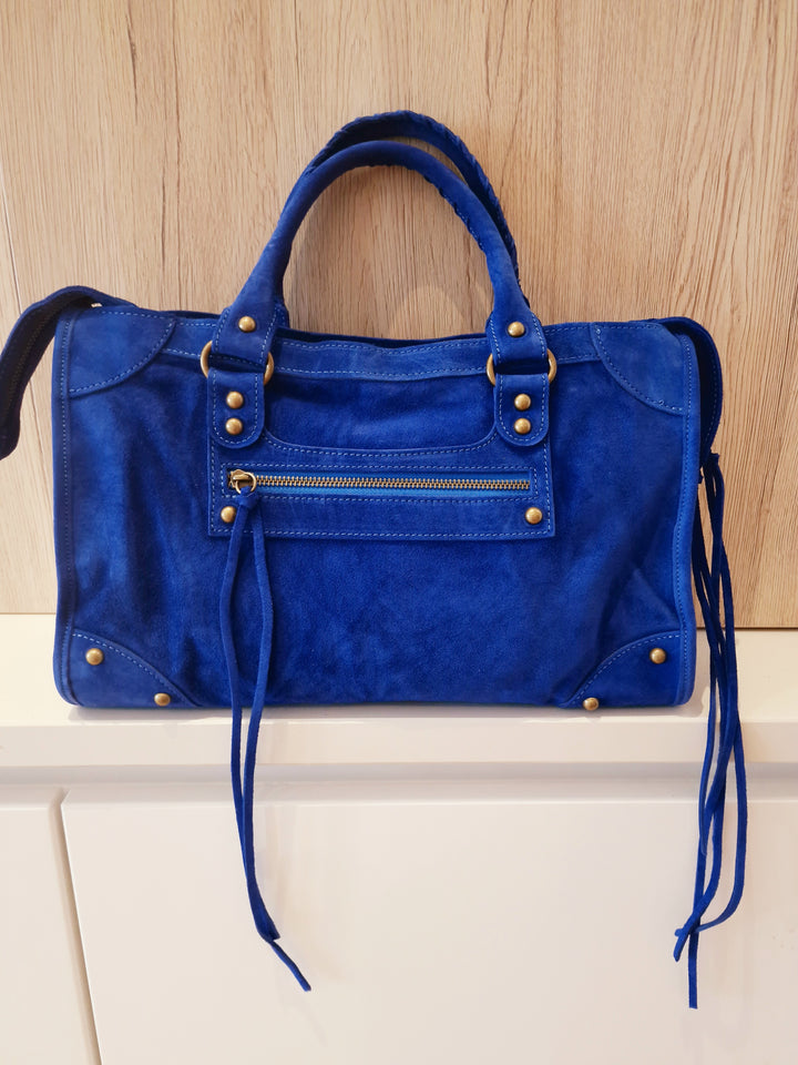 Sac Saga Bleu électrique en daim