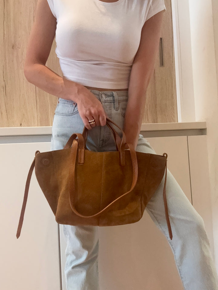 Sac Pauline en daim Camel