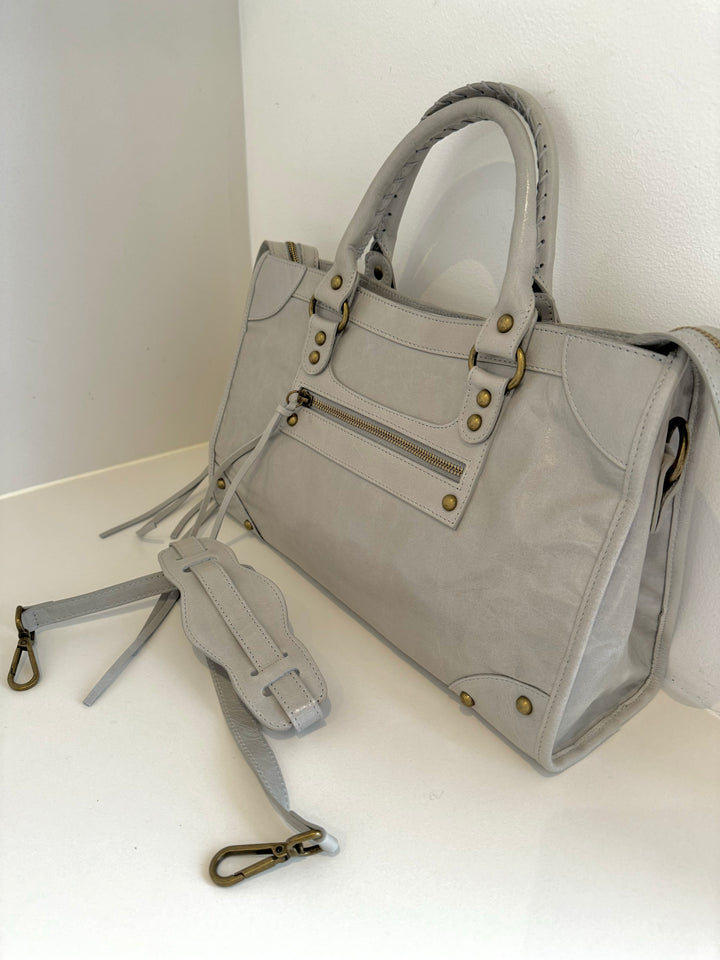 Sac Saga Gris en Cuir