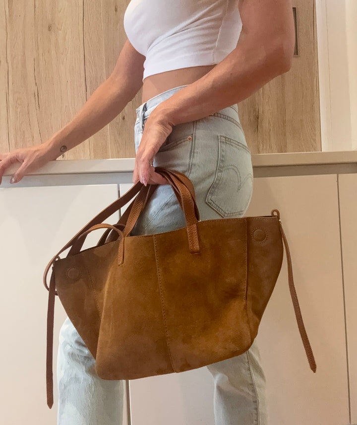 Sac Pauline en daim Camel