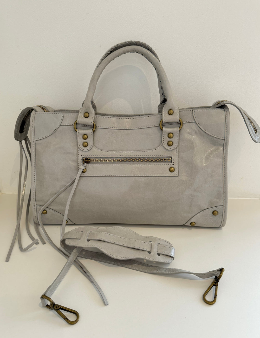 Sac Saga Gris en Cuir