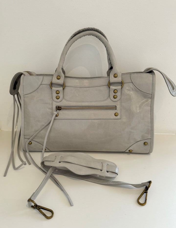 Sac Saga Gris en Cuir