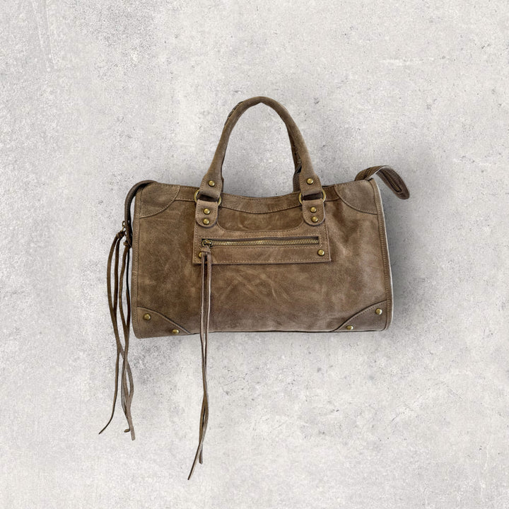 Sac Saga Taupe foncé en daim