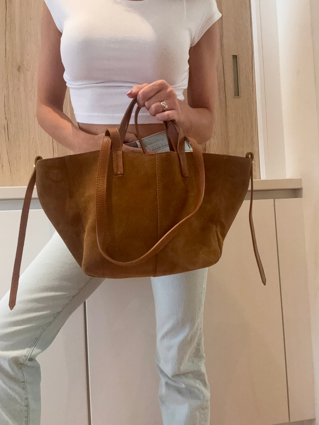 Sac Pauline en daim Camel