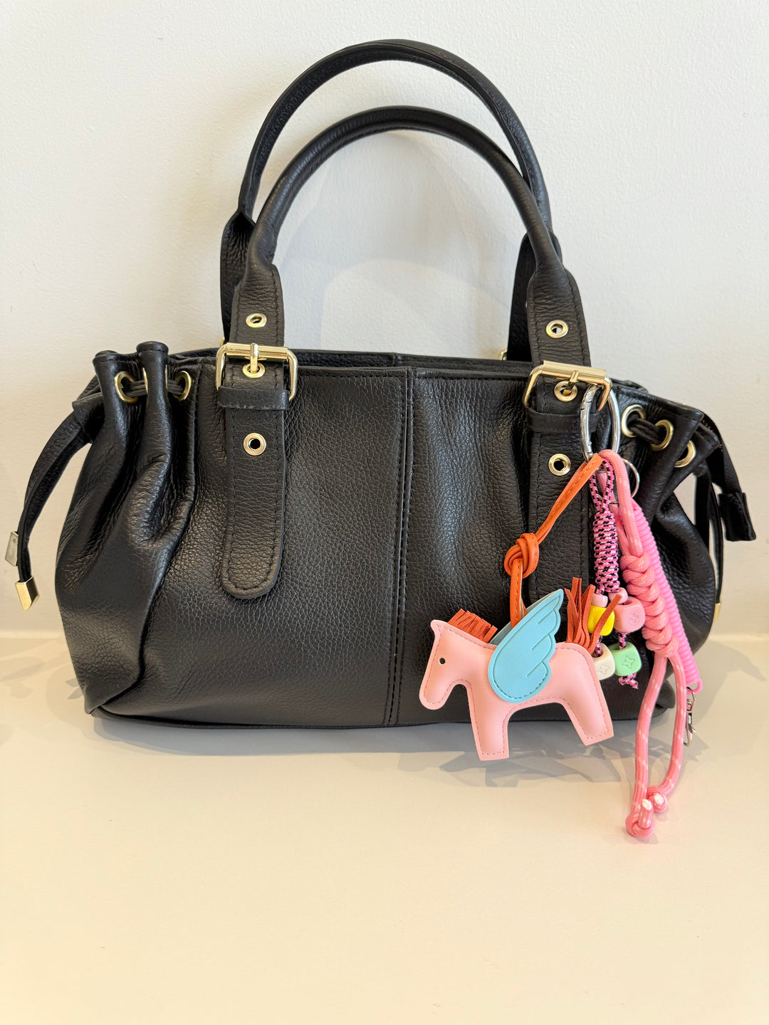 Porte-clés / Bijou de sac Pégase Pop Rose