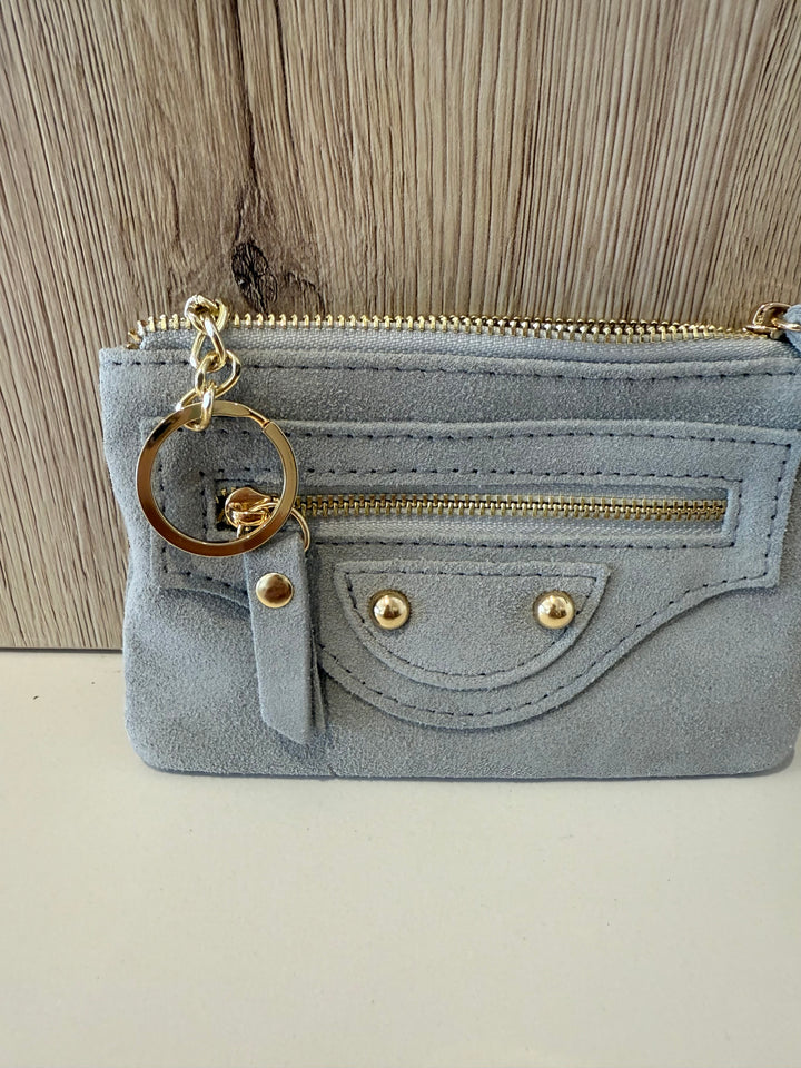 Porte-monnaie en daim “Mini City” avec porte-clés (4 Coloris)