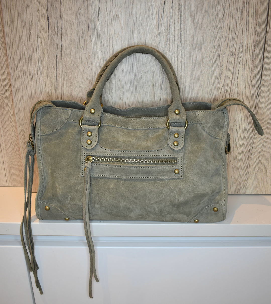 Sac Saga Kaki clair en daim