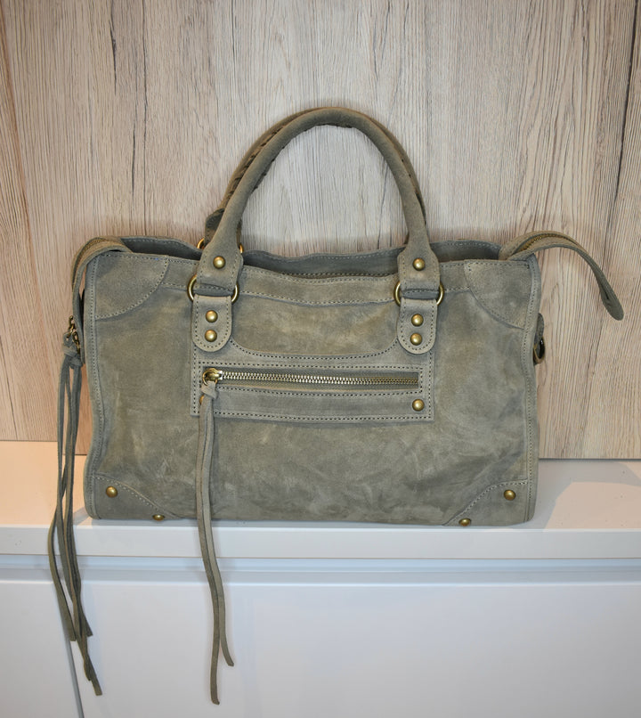 Sac Saga Kaki clair en daim