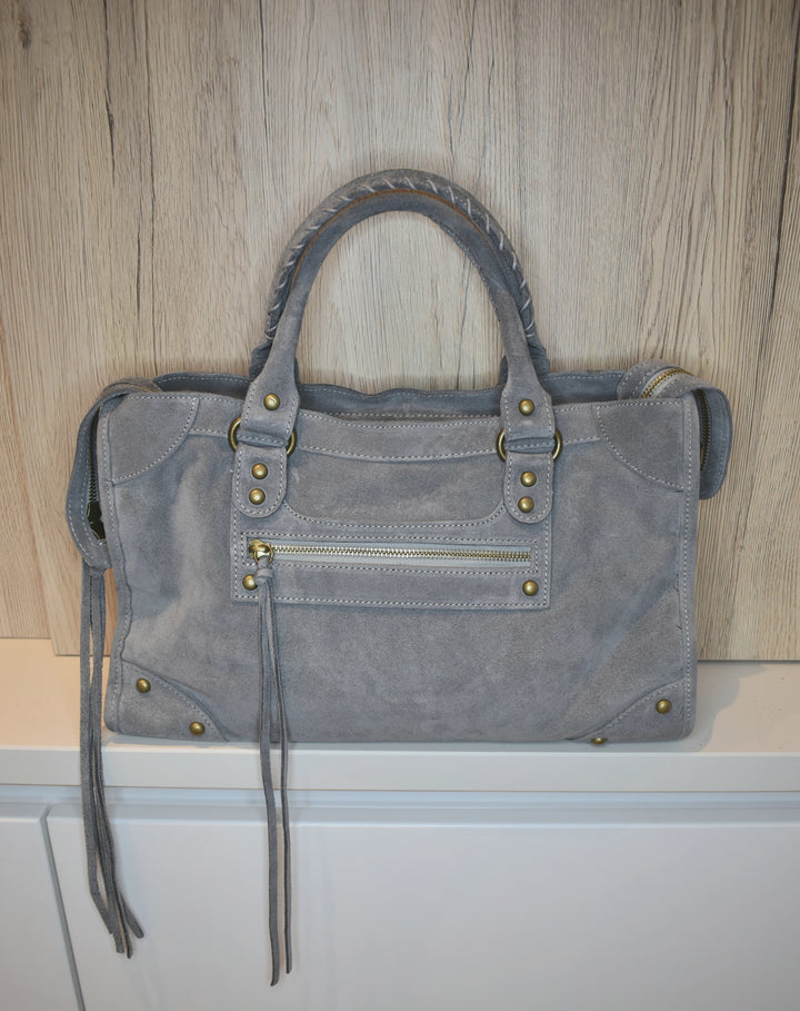 Sac Saga Gris souris en daim