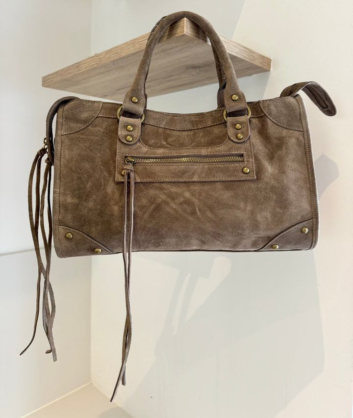Sac Saga Taupe foncé en daim