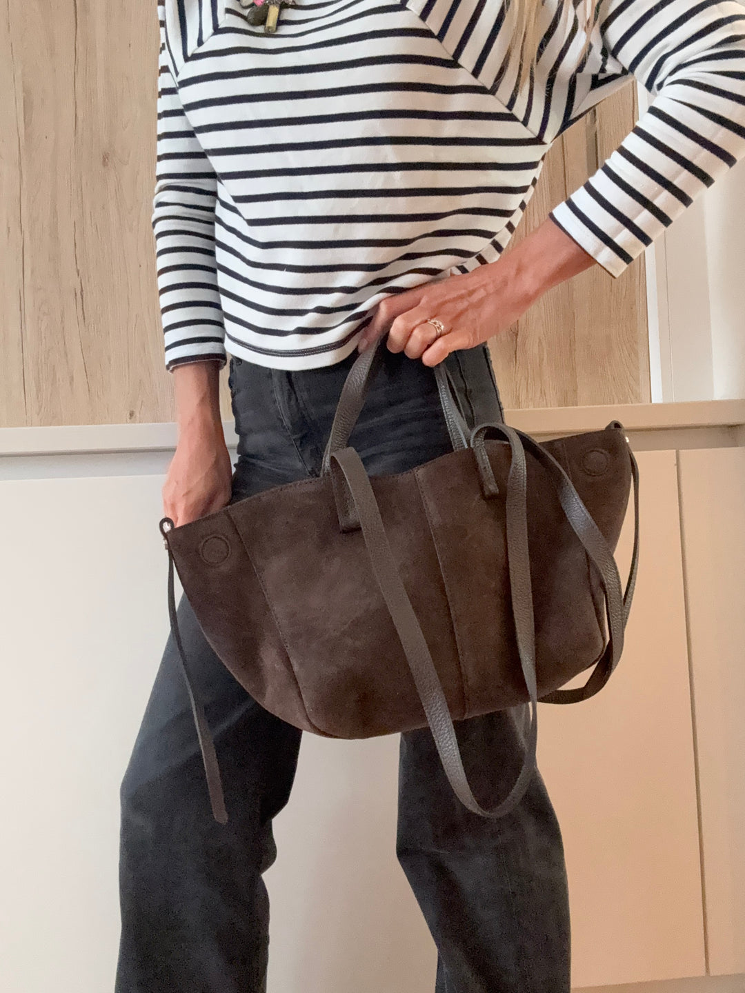 Sac Pauline en daim Chocolat