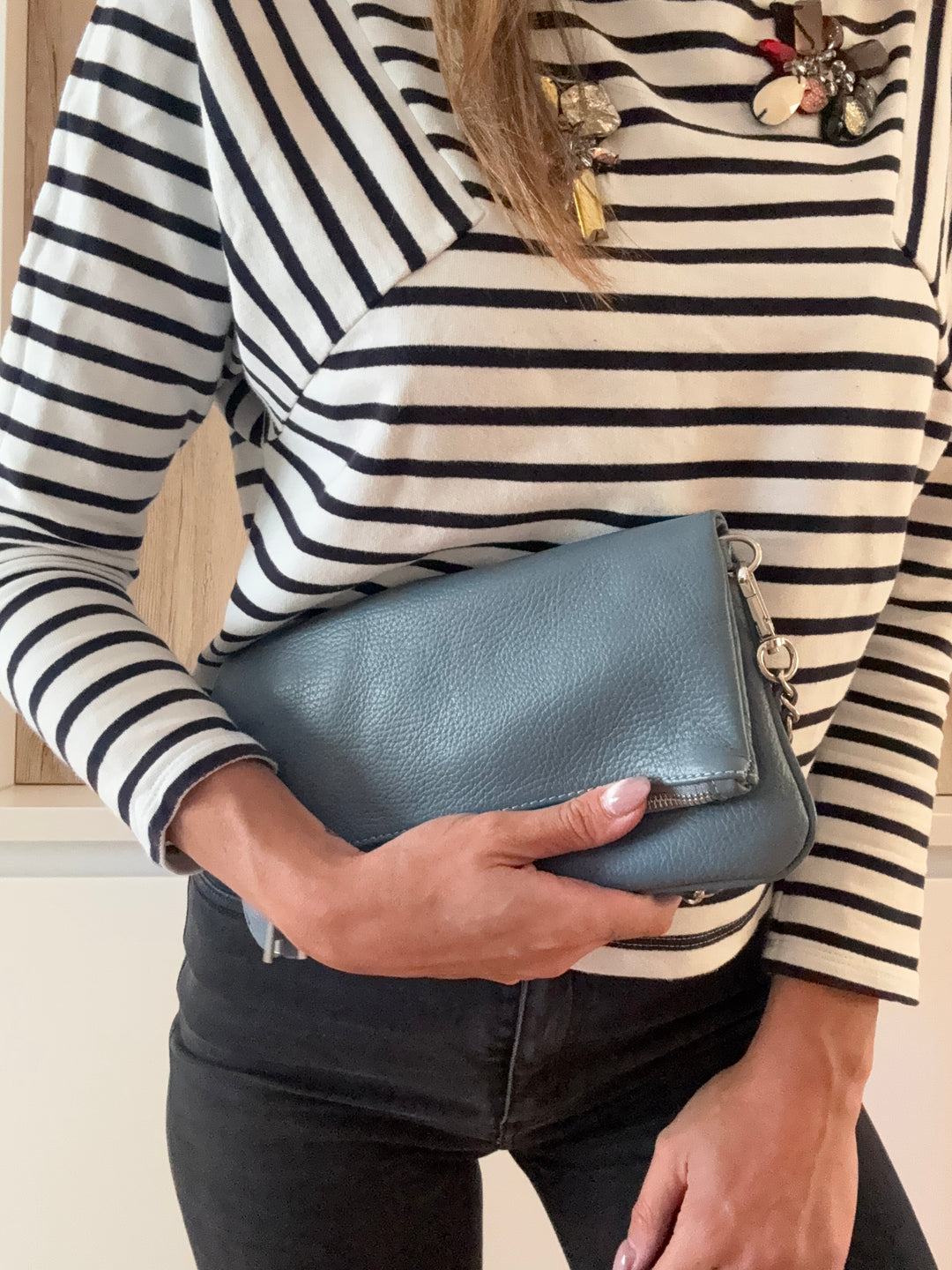 Sac pochette Zazou Bleu Jeans