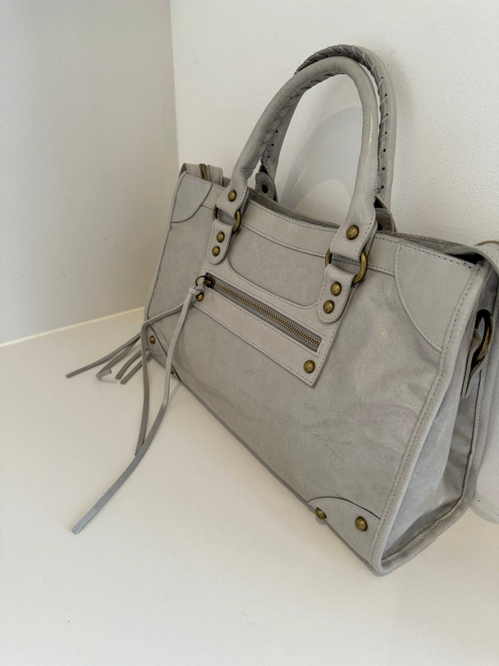 Sac Saga Gris en Cuir