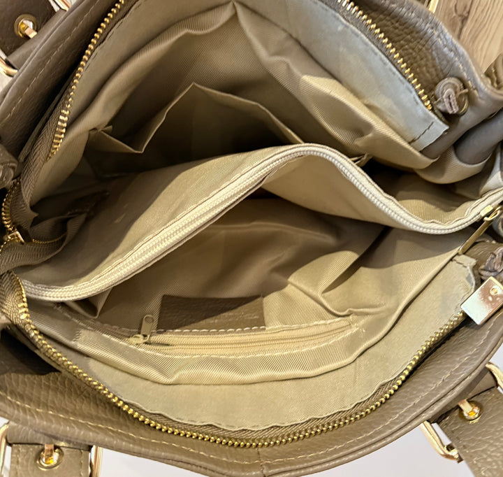Sac Milena en cuir Taupe