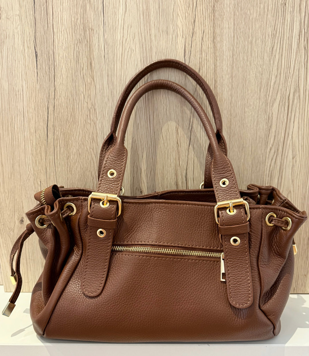 Sac Milena en cuir Cognac
