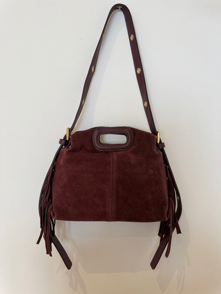 Sac Livia en daim Bordeaux