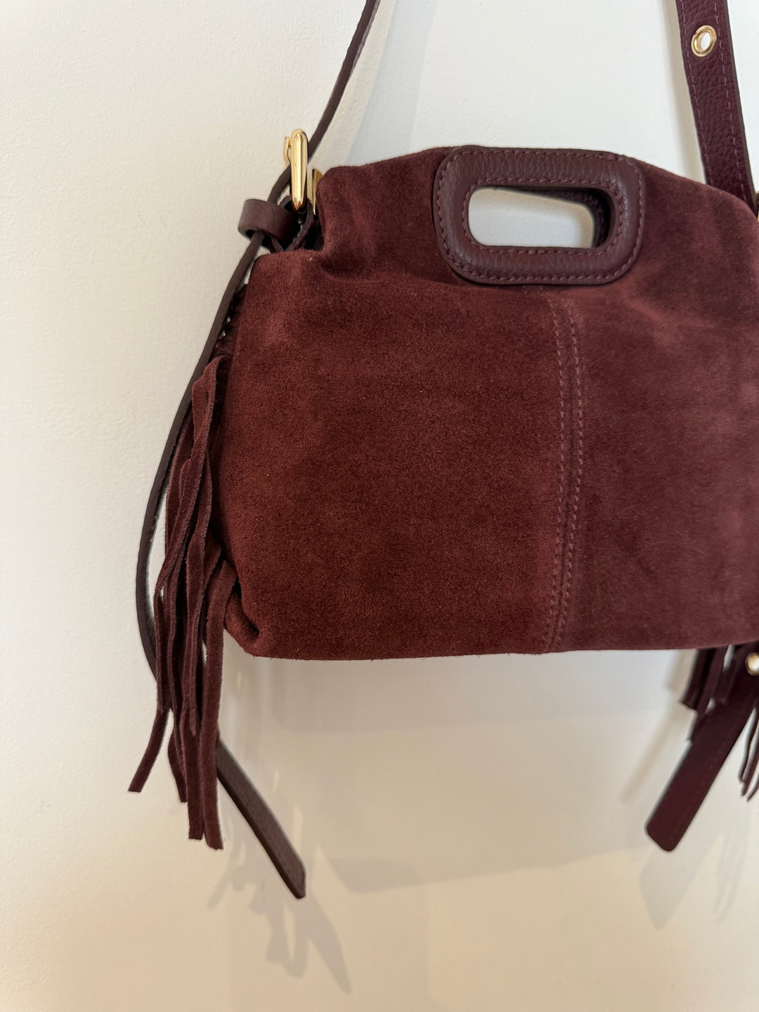 Sac Livia en daim Bordeaux