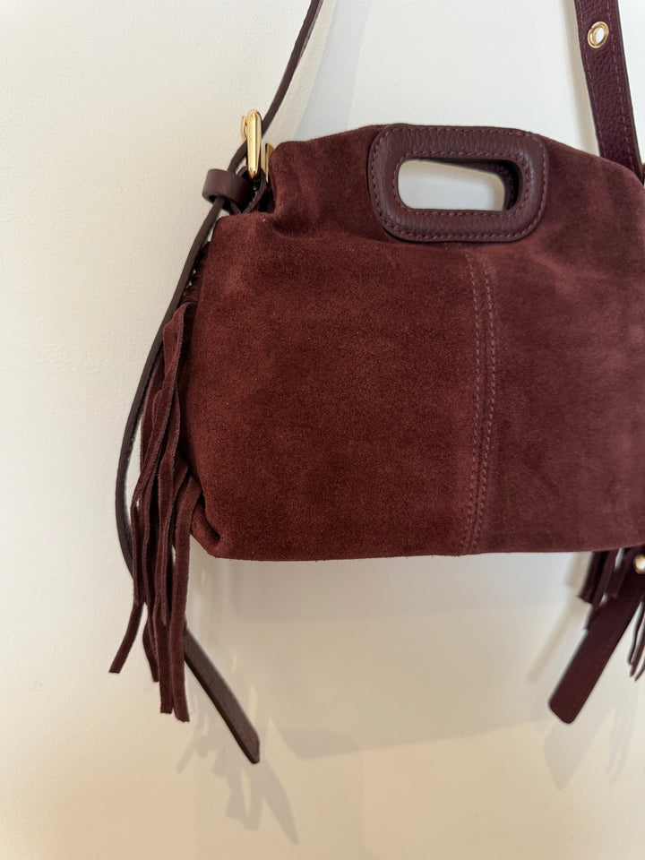 Sac Livia en daim Bordeaux