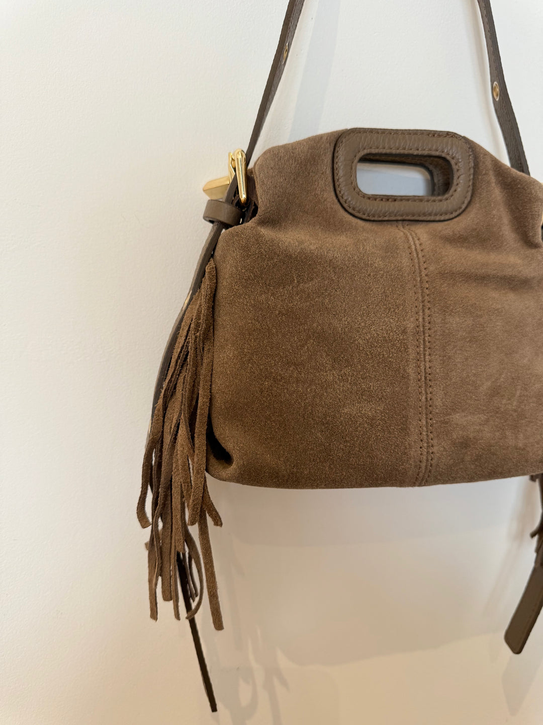 Sac Livia en daim Taupe