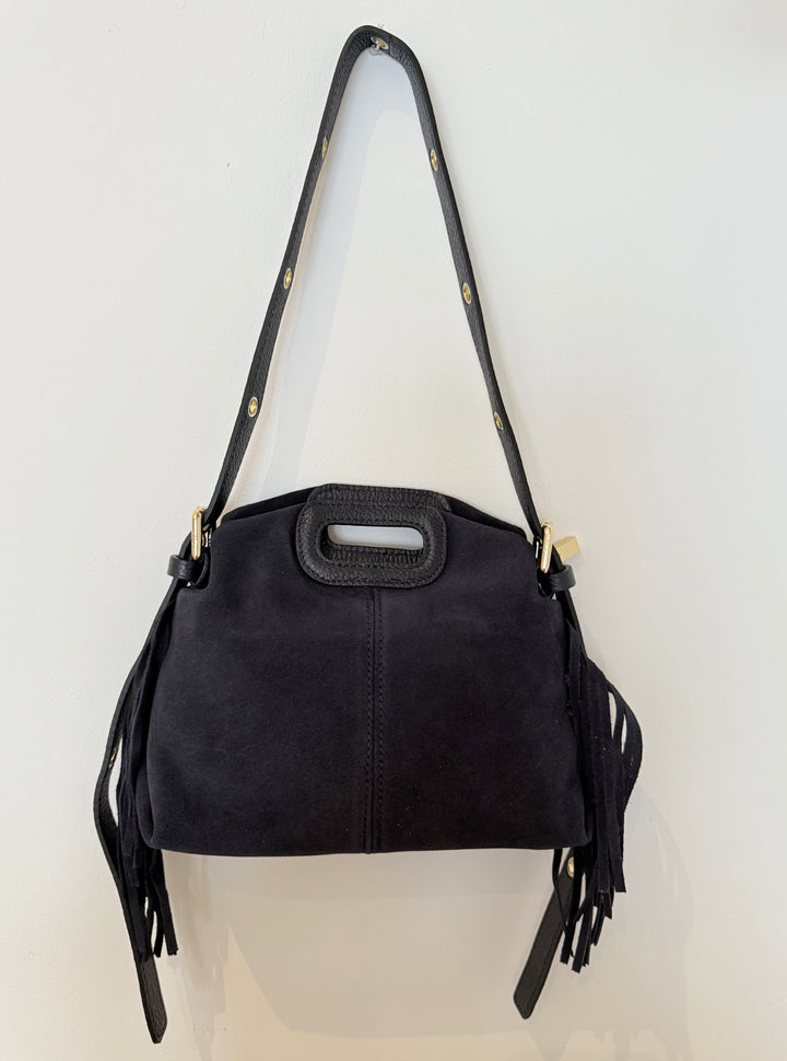 Sac Livia en daim Bleu marine