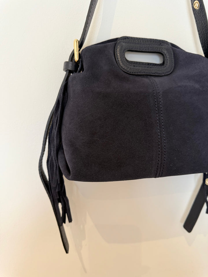 Sac Livia en daim Bleu marine