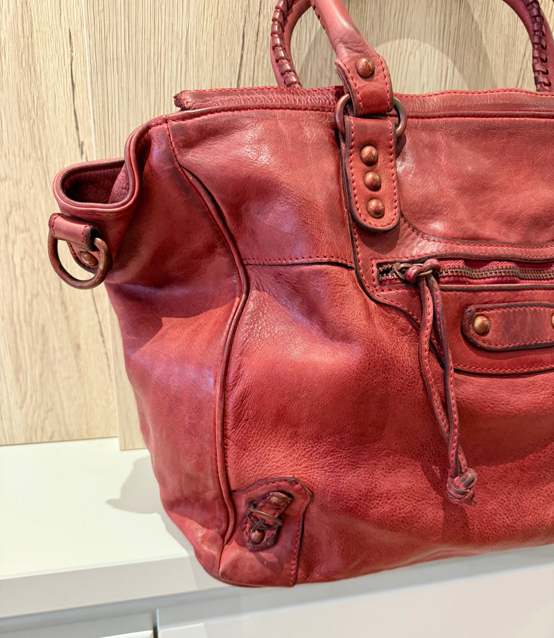 Sac Woman Rouge en cuir souple