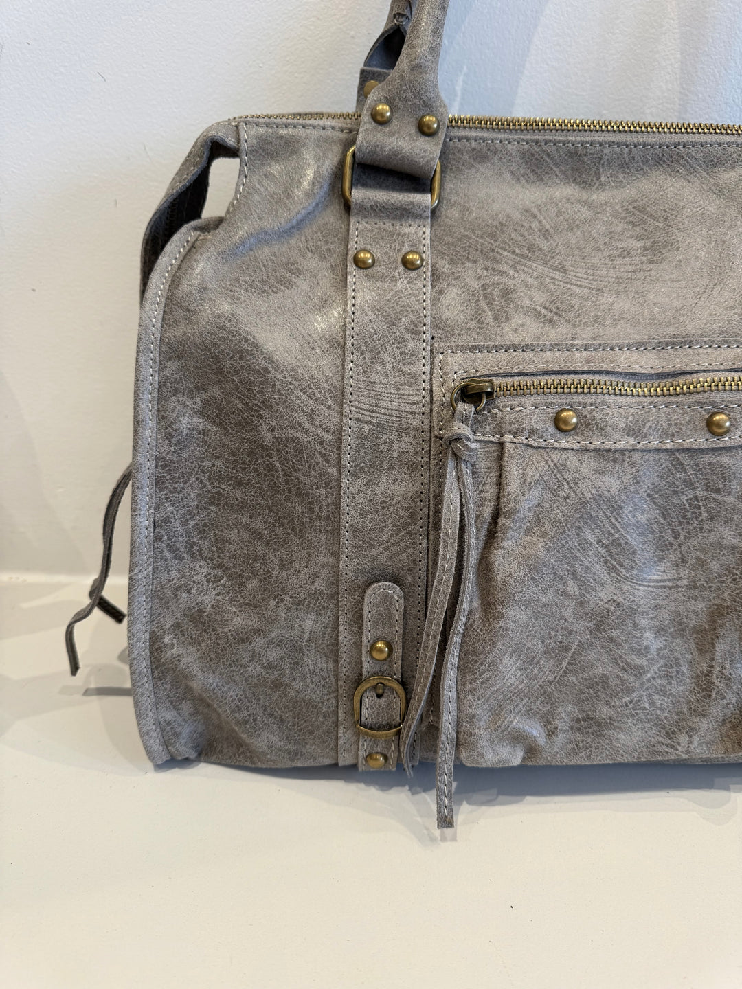 Sac Baba XL Gris en Cuir