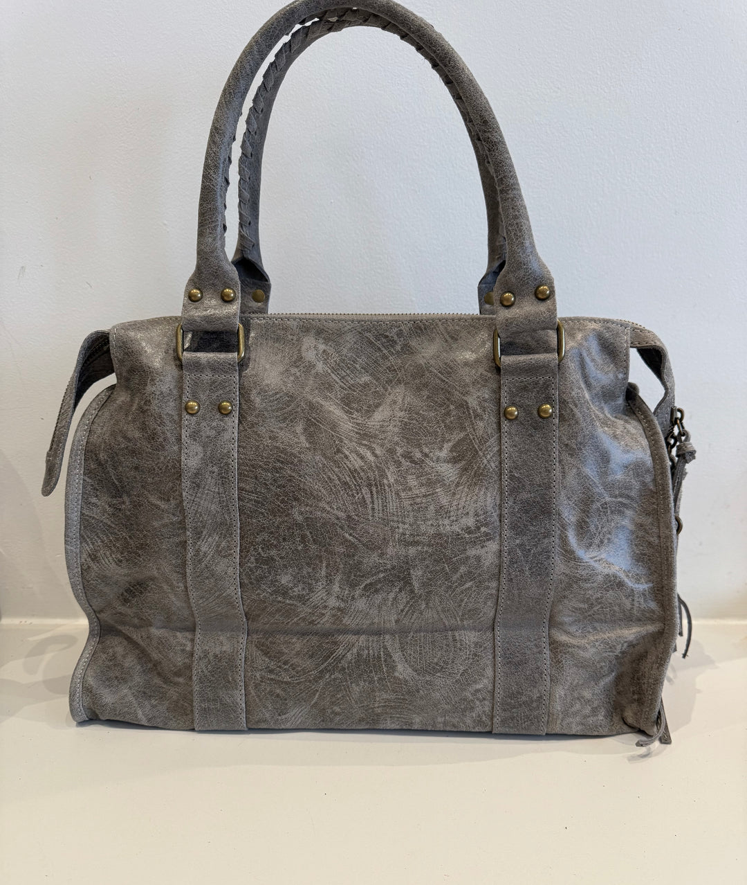 Sac Baba XL Gris en Cuir