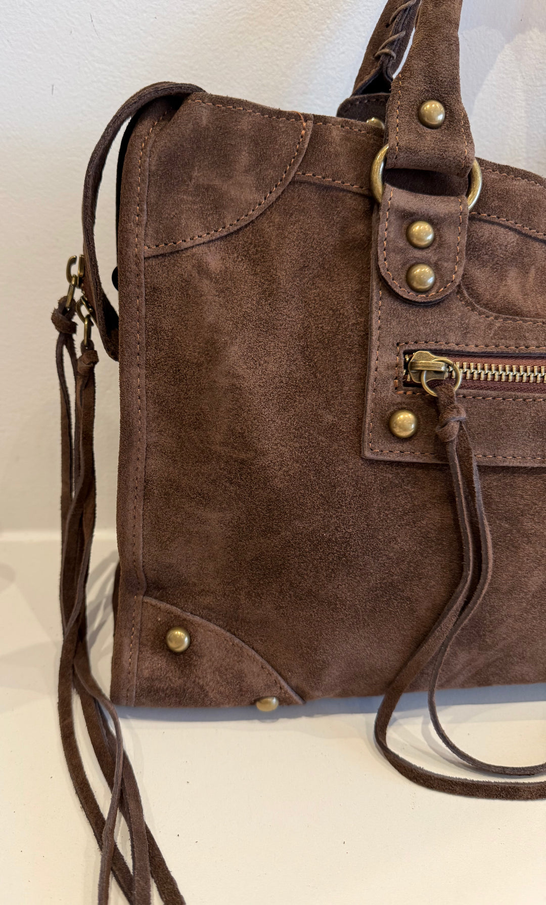 Sac Saga Marron en daim