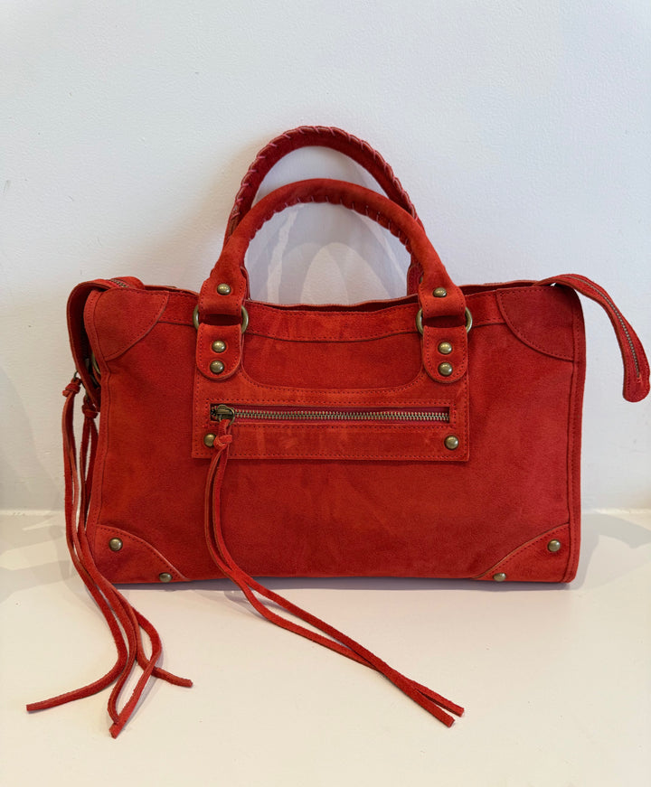 Sac Saga Rouge en daim