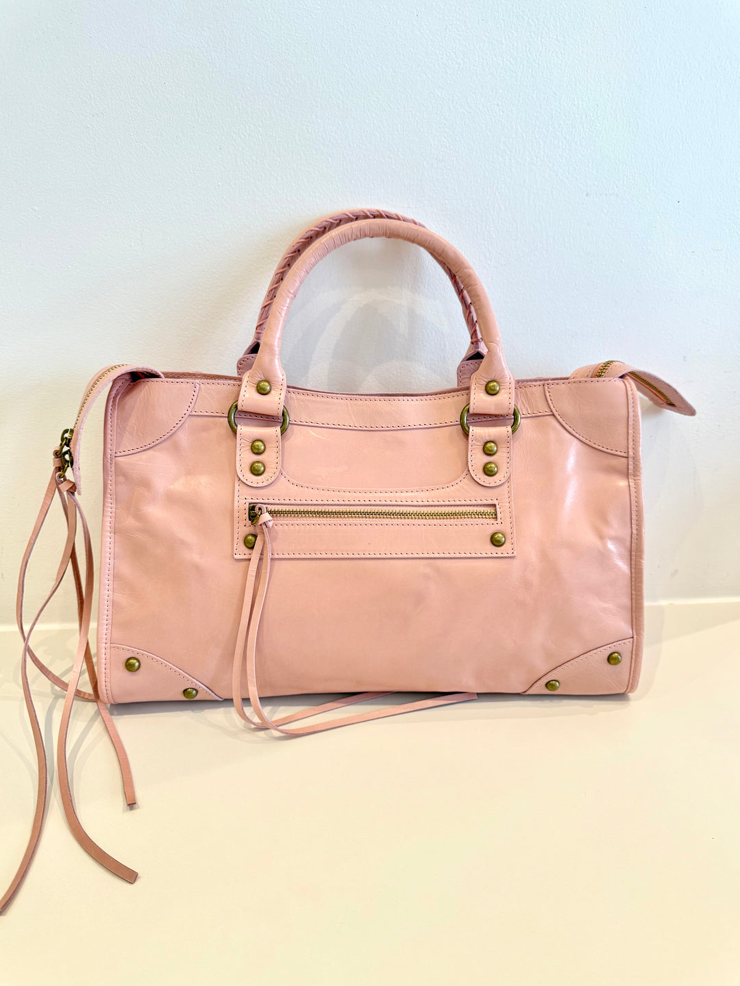 Sac Saga Rose clair en Cuir
