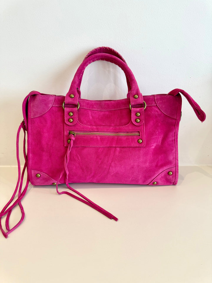 Sac Saga Fuchsia en daim
