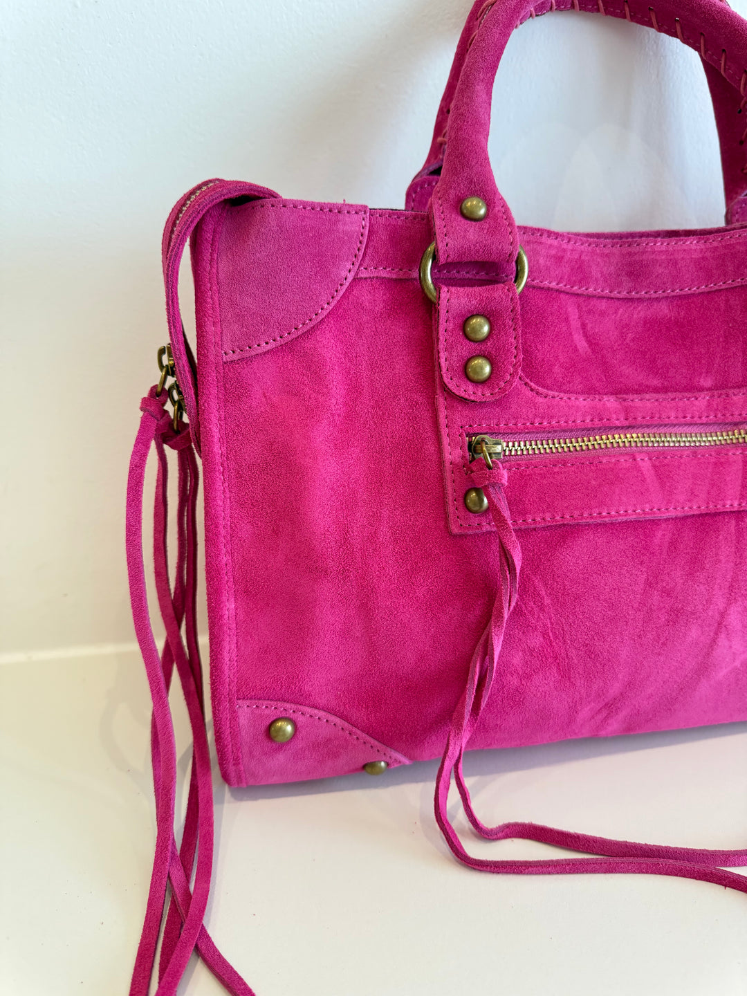 Sac Saga Fuchsia en daim