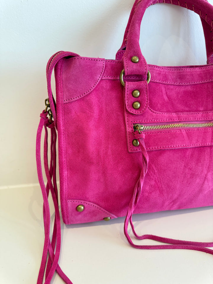 Sac Saga Fuchsia en daim