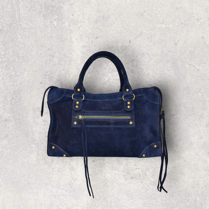 Sac Saga Bleu marine en daim