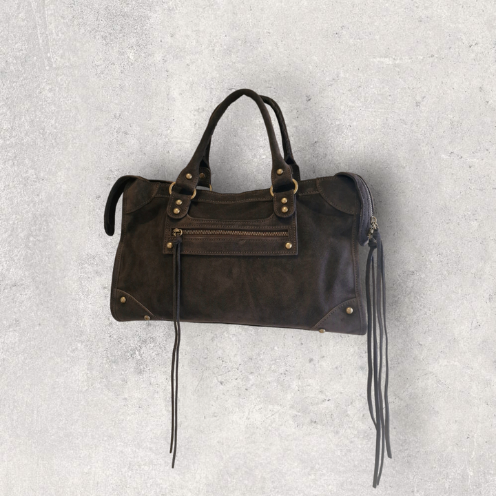 Sac Saga Gris Foncé en daim