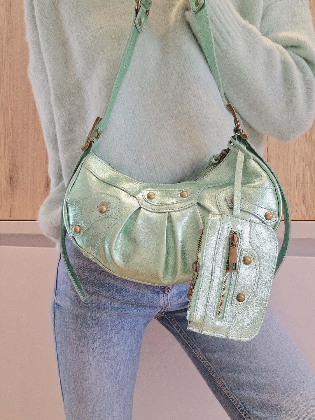 Sac Frida Vert sirène en cuir