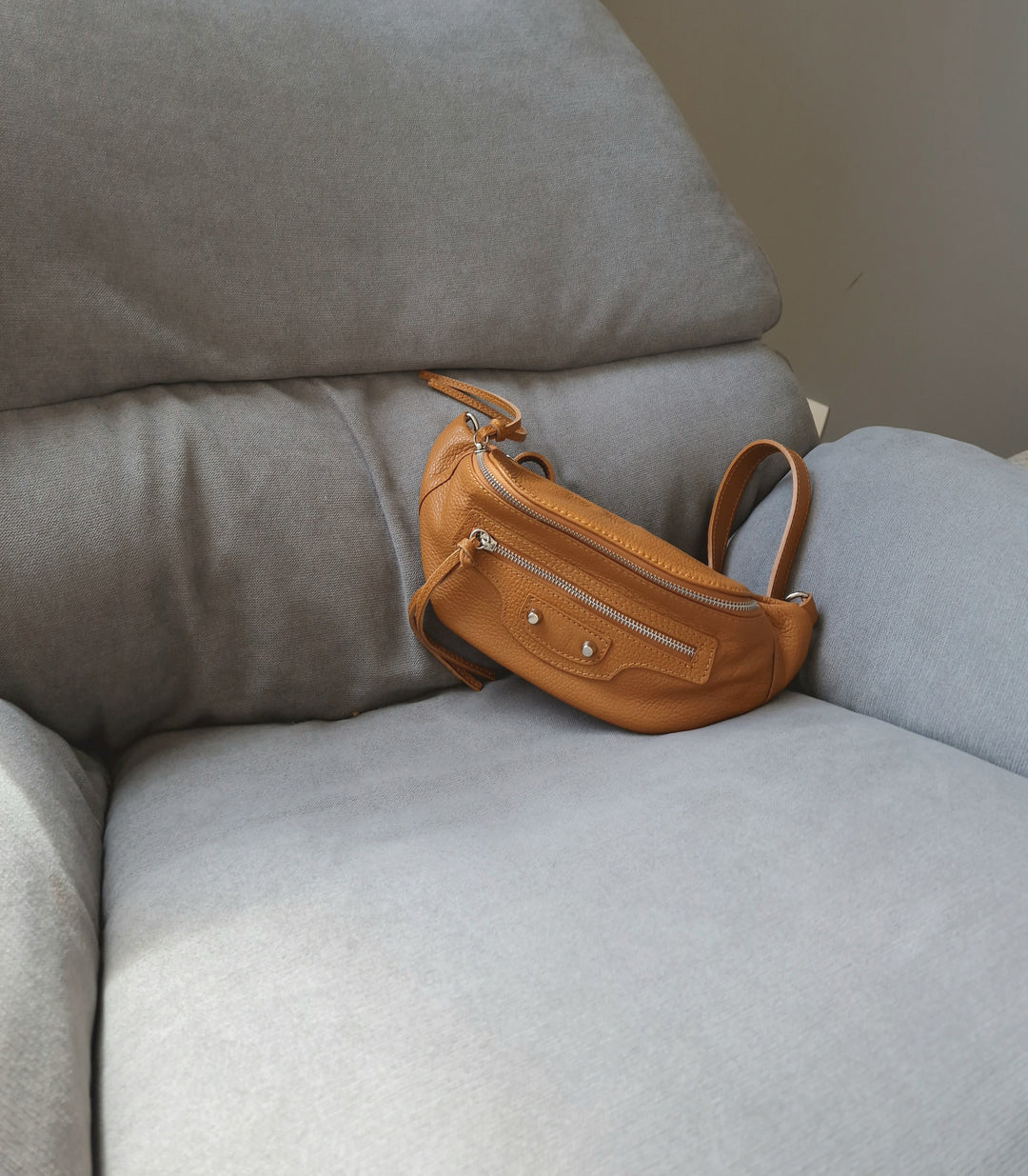 Sac banane Camel en cuir