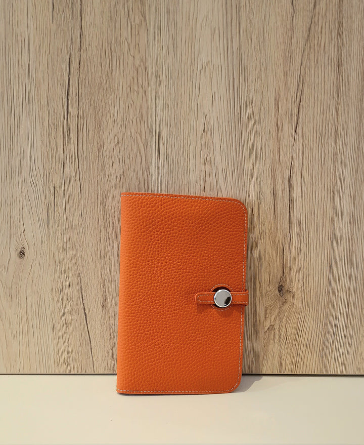 Portefeuille Orange en cuir