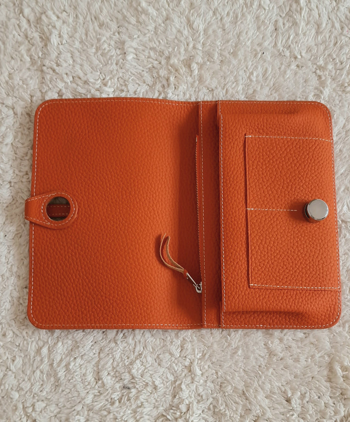 Portefeuille Orange en cuir