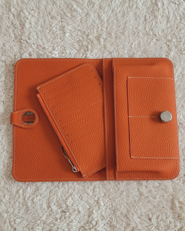 Portefeuille Orange en cuir